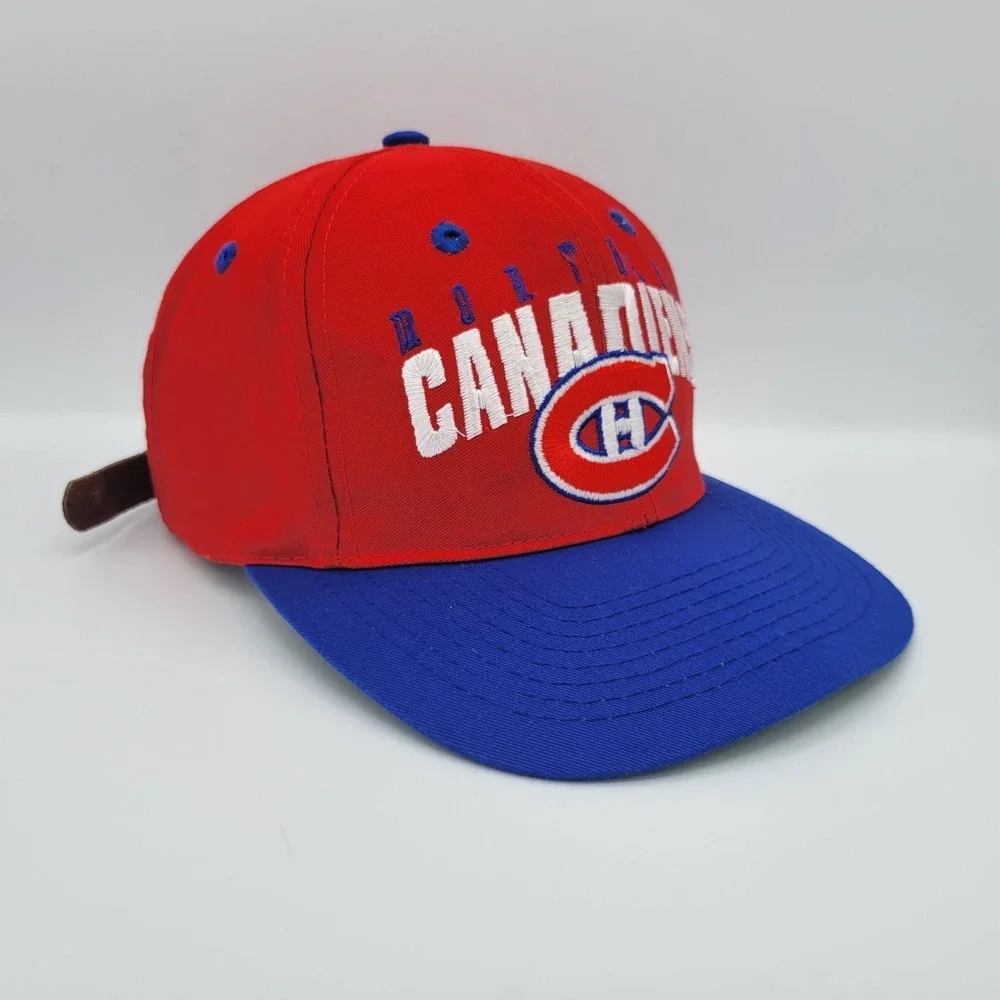 Montreal Canadiens Vintage 90s The Game Strapback Hat - Leather Strap